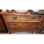 An Edwardian satinwood three drawer chest