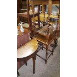 Three barley twist occasional tables;