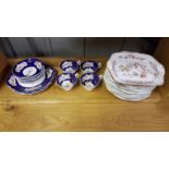 Eight Victorian dessert plates; a 19th Century cake plate AF;