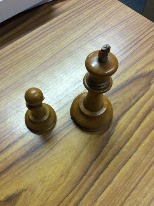 A Staunton patterned chess set (weighted) together with a chess board, a cribbage board, - Image 7 of 7