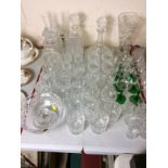 A quantity of cut glassware to include drinking glasses, tumblers,