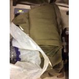 Two boxes of various military equipment; uniforms etc.