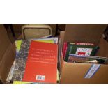 Two boxes of mostly modern books