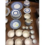 A quantity of Staffordshire blue and white teaware