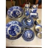 A quantity of Abbey blue and white tea and dinnerware;