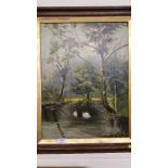 A pair of early 20th Century oil on canvas studies depicting river scenes