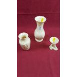 Three Belleek vases