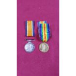 A pair of WW1 medals to private F Johnson SWB in box of issue