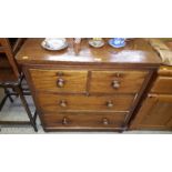 A Victorian mahogany chest fitted two short over two long drawers