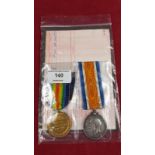 A pair of WW1 medals to C G Hamblin