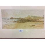 Ernest Garnett, English school watercolour landscape study depicting a shoreline,