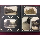 Two albums of photographs and a box of loose photographs and greetings cards