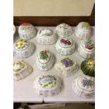 Twelve Franklin Mint china moulds and a French pottery mould