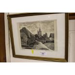 Denis Cheason, black and white lithograph depictin