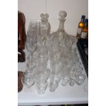 A quantity of glassware to include two decanters a