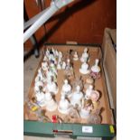 A box of china and glass hand bells