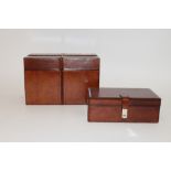 Two decorative leather trinket boxes