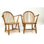Two Ercol stick back child's chairs, AF