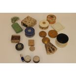 A collection of assorted vintage powders and compacts from the 1930's to the 1950's, including