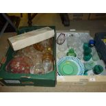 Two boxes of various glassware