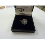 A 9ct gold opal set ring