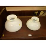 Two milk glass shades