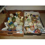 Two boxes of various ornaments and china