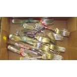 A box of silver plated forks