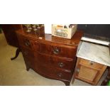 A 19th Century mahogany and inlaid bow front chest