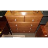 A pine chest fitted two short over three long draw