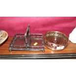 A 19th Century silver plate on copper coaster and