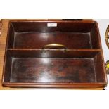 A 19th Century mahogany cutlery two division tray