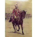 A coloured print depicting King George V - then Du