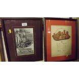 A pair of framed advertising prints 'Napier Motor