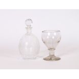 A Victorian baluster glass rummer, raised on circular spread foot, 15cm high; and a continental