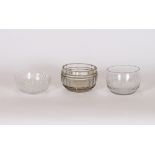 Nine 19th Century cut glass finger bowls; a set of six hob-nail cut later examples; and four others,