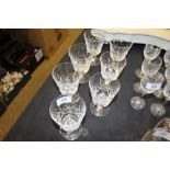 Seven Stuart cut glass wine glasses