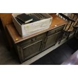 A mahogany sideboard fitted two drawers