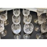 A set of six Royal Doulton cut glass drinking glas