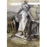 John Gray, watercolour study of a maid