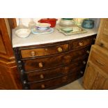A 19th century mahogany bow front chest fitted two