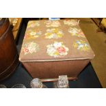 A Victorian needlework upholstered stool