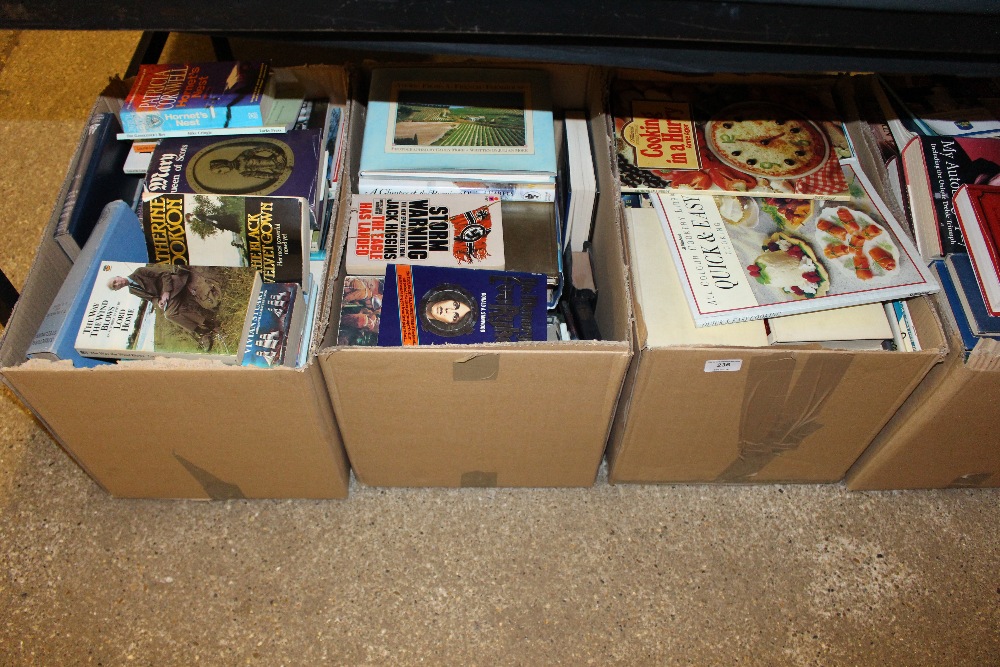 Four boxes of books