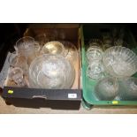 Two boxes of various glassware