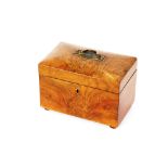 A 19th Century walnut tea caddy