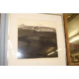 Joan Williams, pencil signed print, Two Volcanos