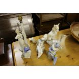 Five various Nao figures and a Nao table lamp