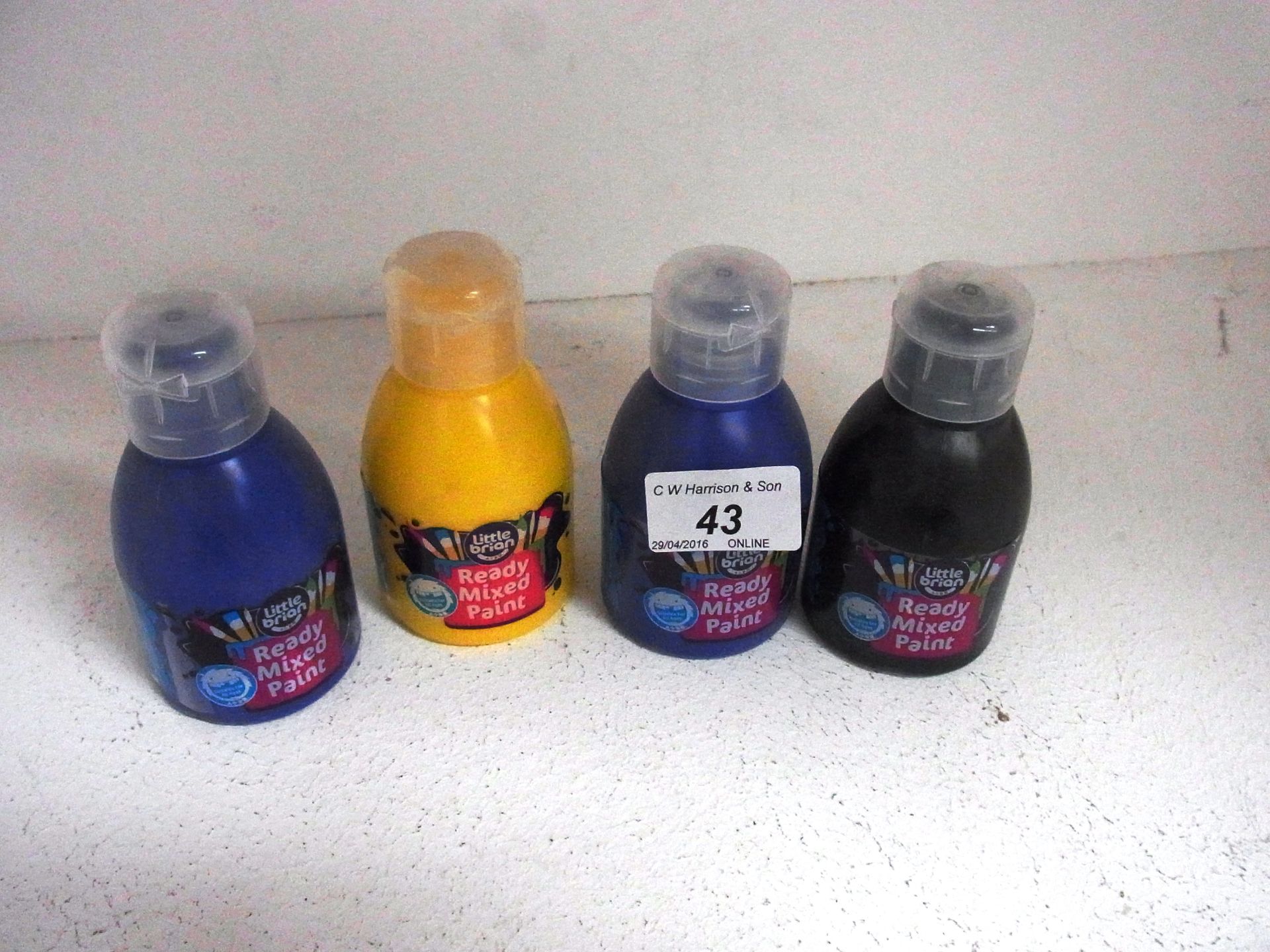 63 x assorted 150ml bottles of Little Brian ready mixed paint.