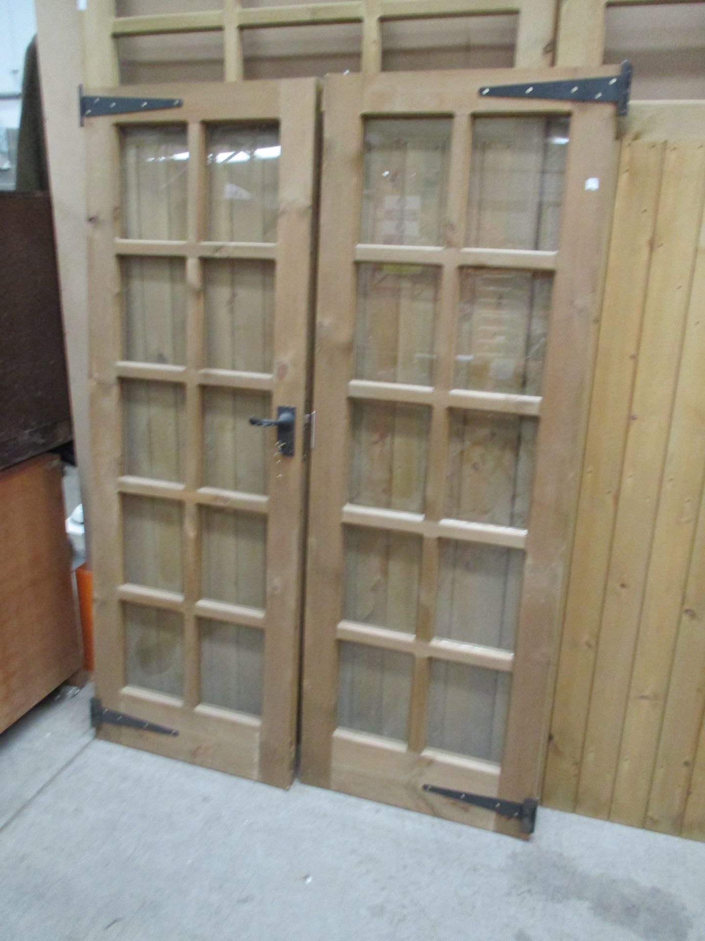 Pair of 10 glass panel doors each 66 x 187cm,