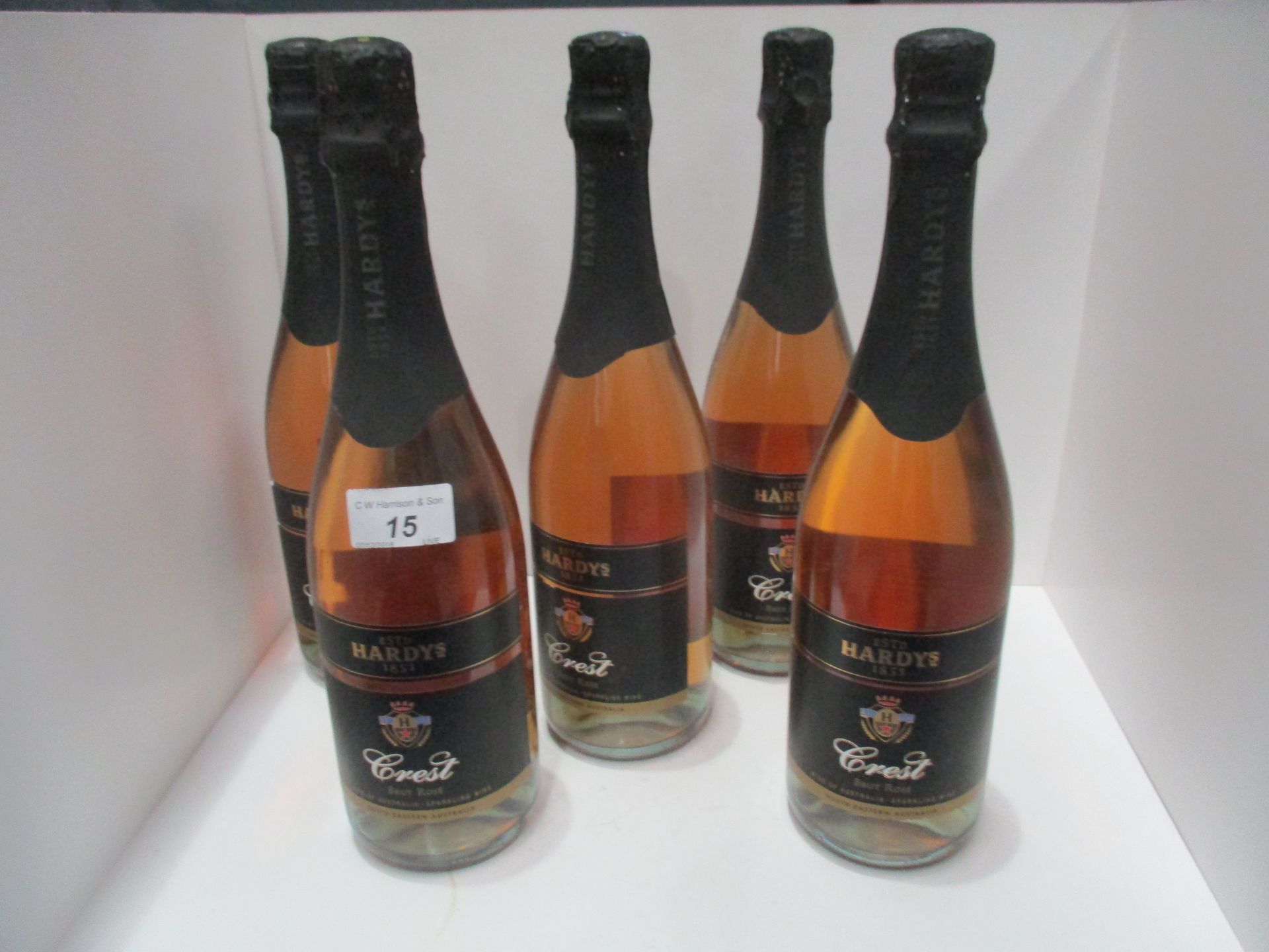 5 x 750ml bottles of Hardy's Crest Brut Rose